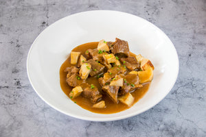 Veal stew with boletus mushrooms