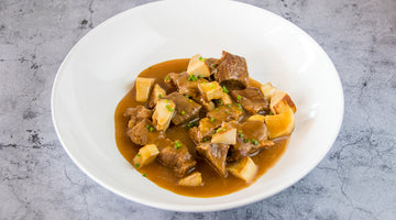 Veal stew with boletus mushrooms